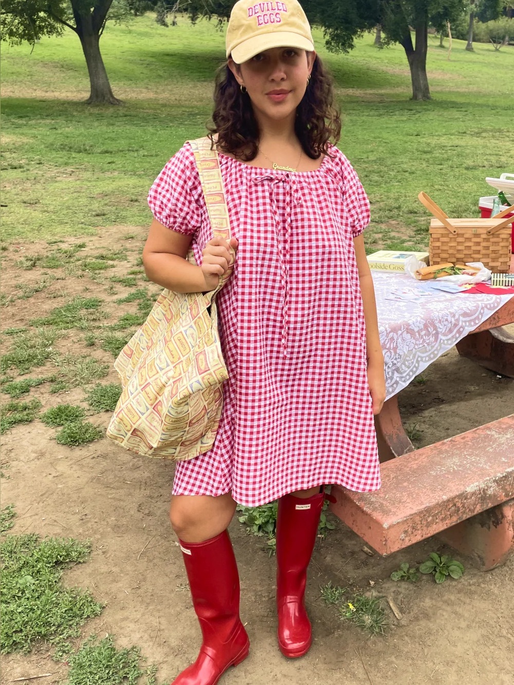 IG gingham red dress